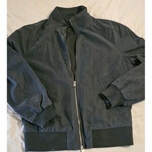 Zara Men's Blue Faux Suede Bomber Jacket Size Medium Full Zip-Up